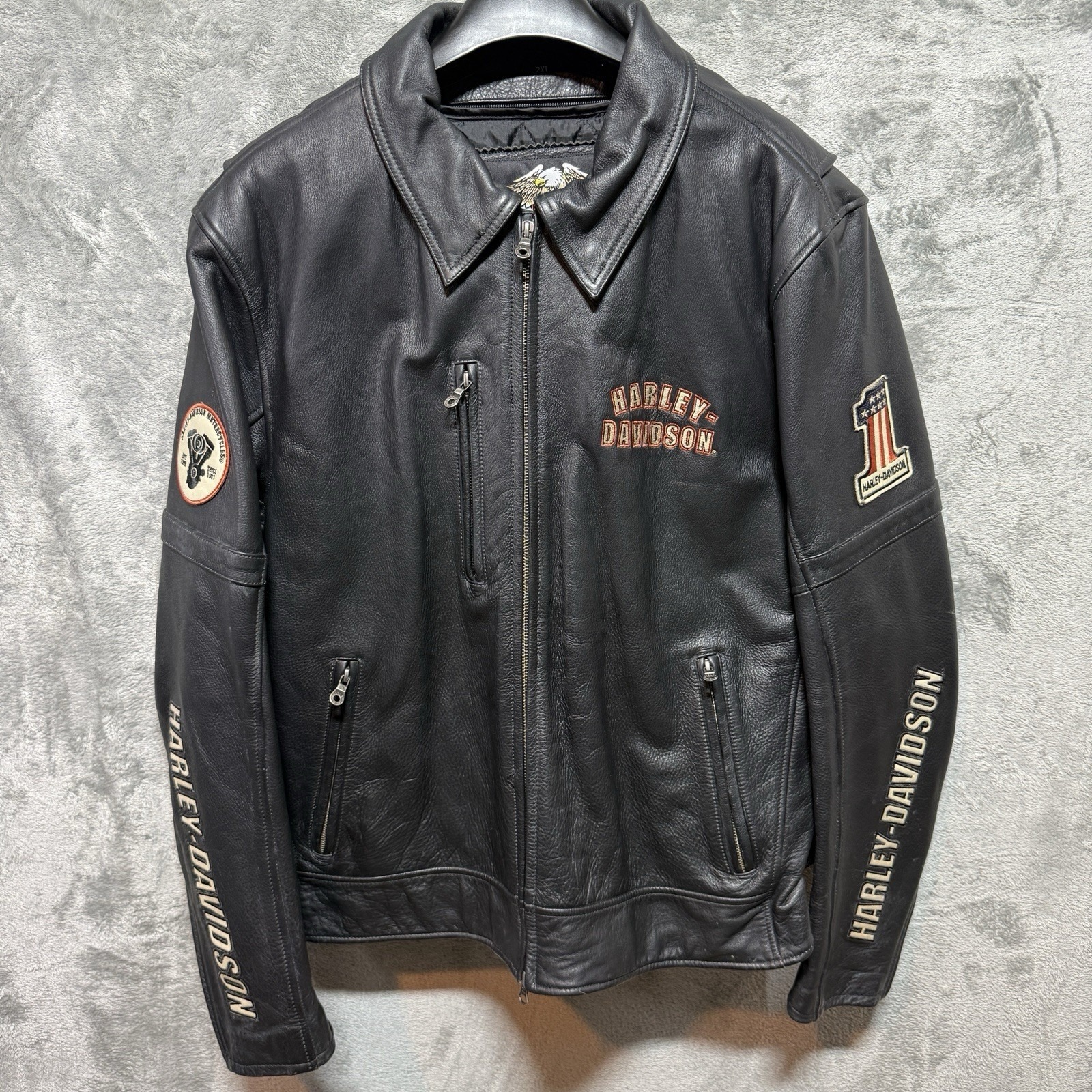 Harley Davidson Leather Jacket With Zip-Out Liner Size Large Free Shipping